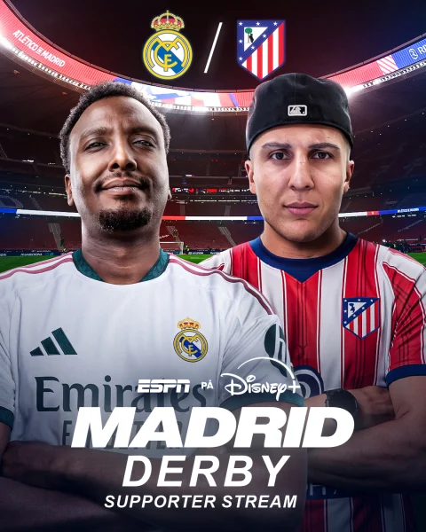 Disney+ prøver nyt format til Madrid-derby – fans får alternativ kommentering