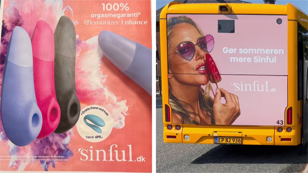 Busplakat med vibratorer og 'orgasmegaranti' vakte forargelse - og så blev den fjernet | Indland | DR
