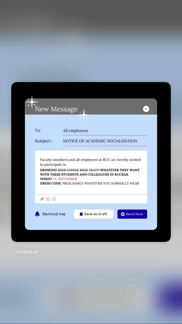 Notice of Academic Socialization