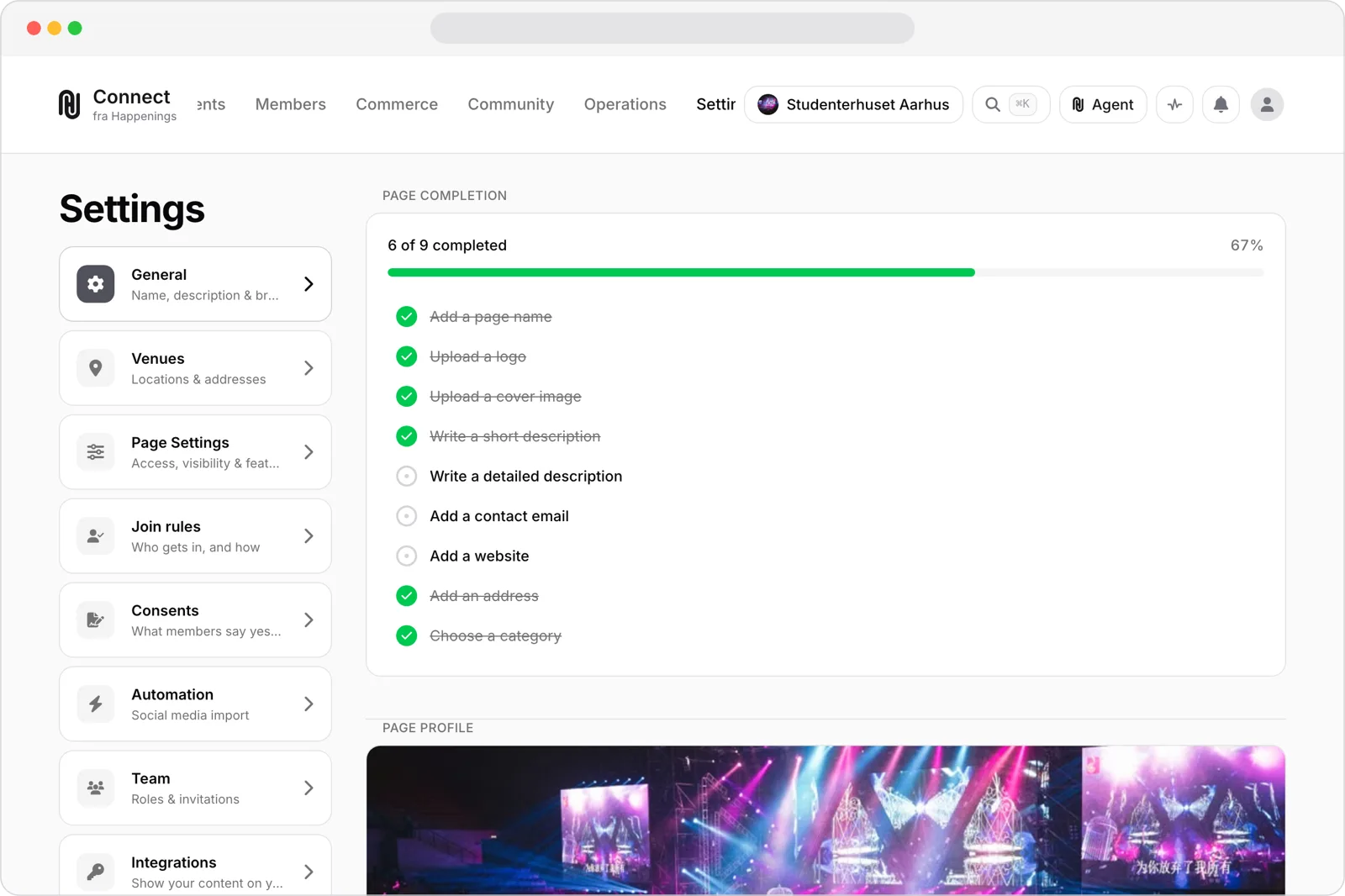 Configure your page