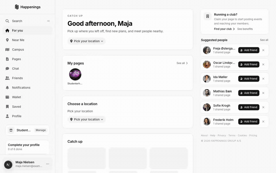 Open the Events overview, start a new event, and add its key details.