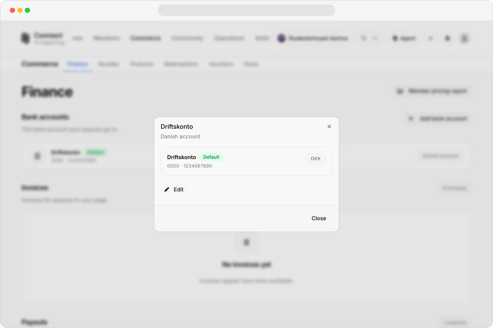 Review the payout account